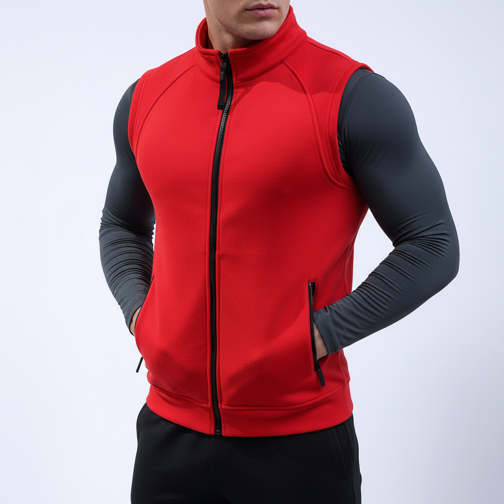 Mitchell men's comfort vest: fleece-lined, perfect for activewear & casual winter outerwear.