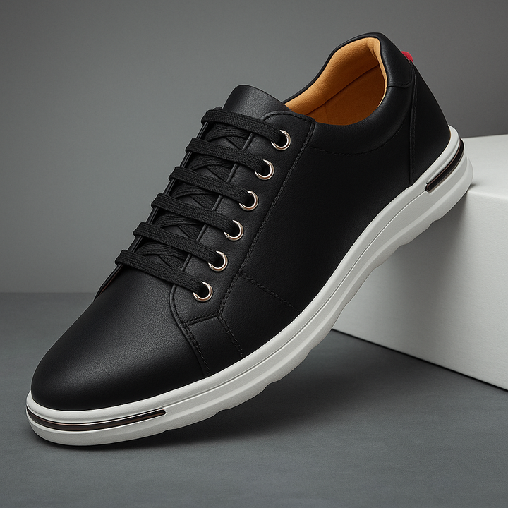 Black men's versatile casual sneakers, combining modern style with all-day comfort.