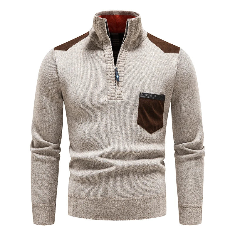 Men's half-zip sweater for weekend casual wear, offering modern style & warmth for fall.