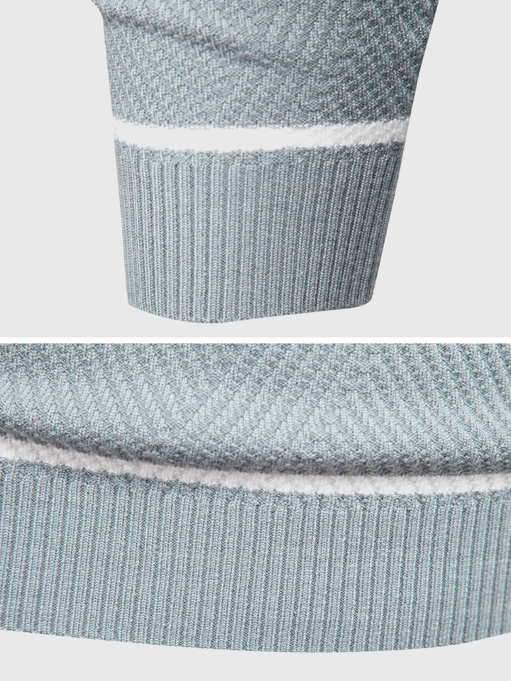 Stylish men's striped crewneck sweater, perfect for everyday comfortable and versatile outfits.