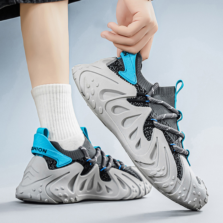 Performance-driven men's footwear: tech sneakers for running, walking, and active lifestyles.