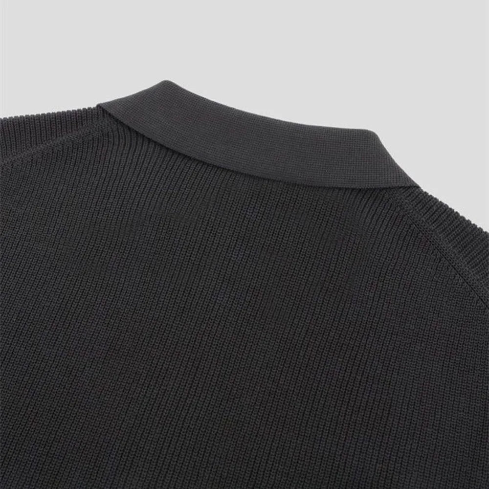 Essential men's fashion: a modern tailored fit zip-up polo, short sleeve knit top for versatile casual wear.