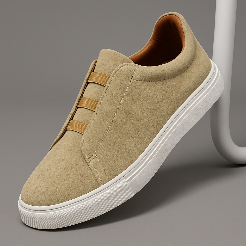 Comfortable men's lace-up walking shoes; Navarro sneakers offer all-day support and modern style.