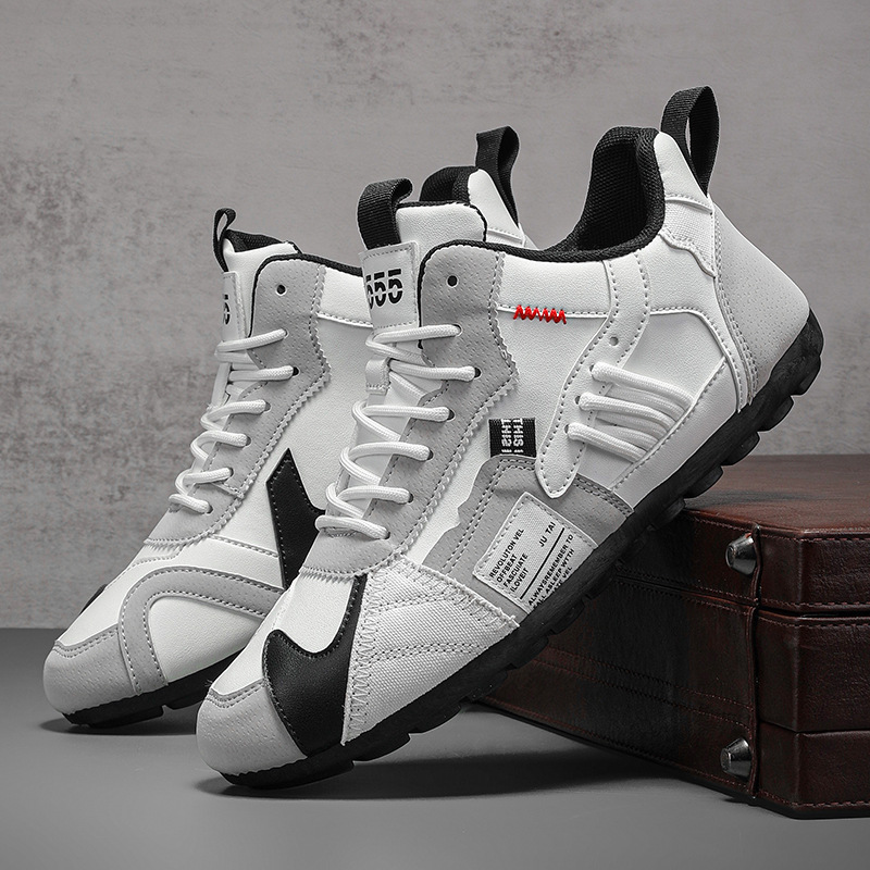 Angled view: Dynamic men's Orbital Nexus casual shoes, explorer style, ideal for urban adventurers.
