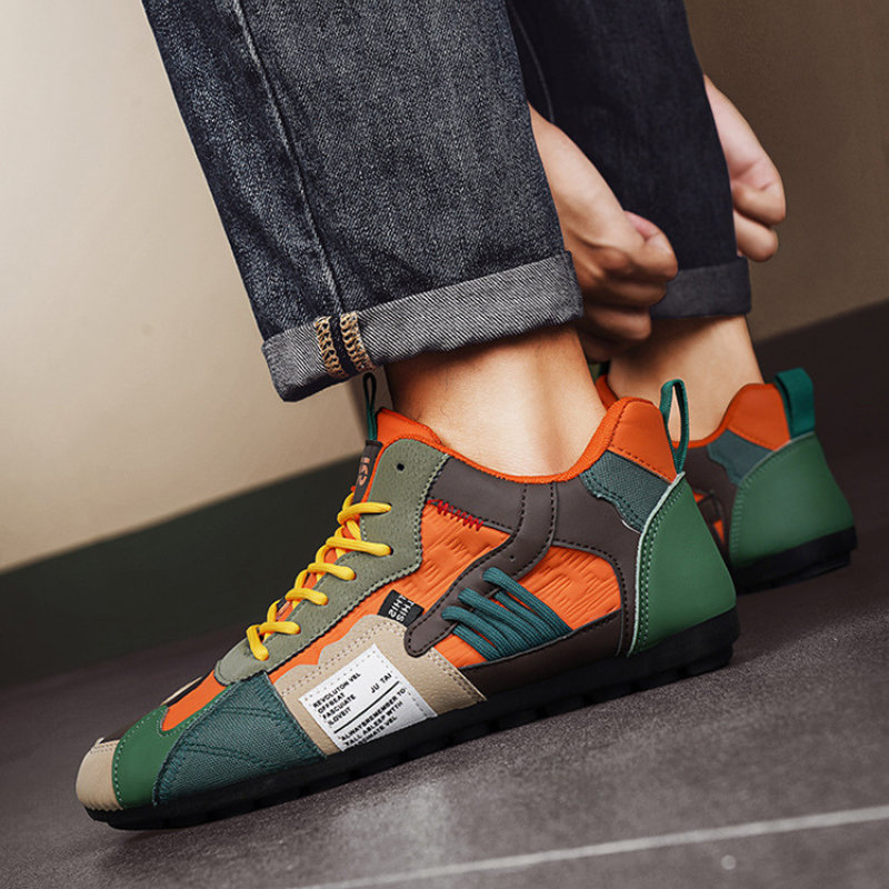 Rugged men's Orbital Nexus explorer sneakers, durable materials for active urban wear & men's fashion.