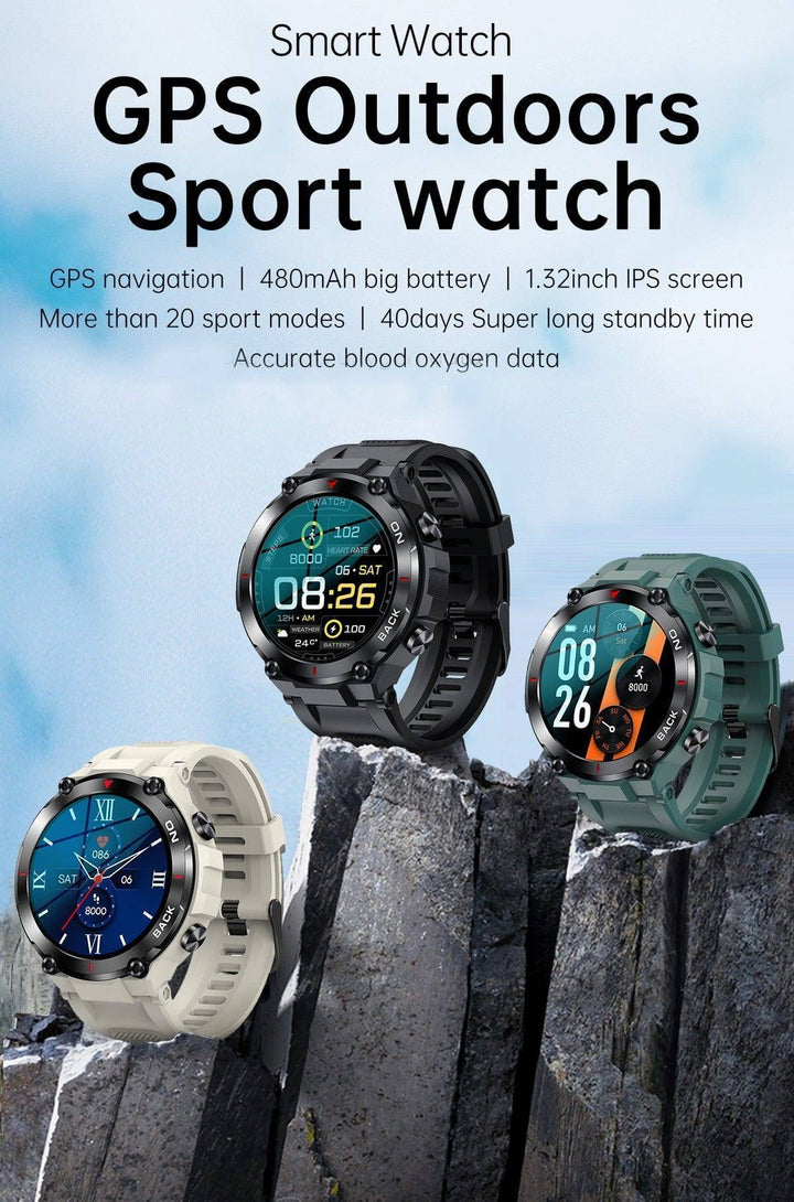 Back of the Men's Fitness Tracker, highlighting the heart rate sensor and charging contacts.