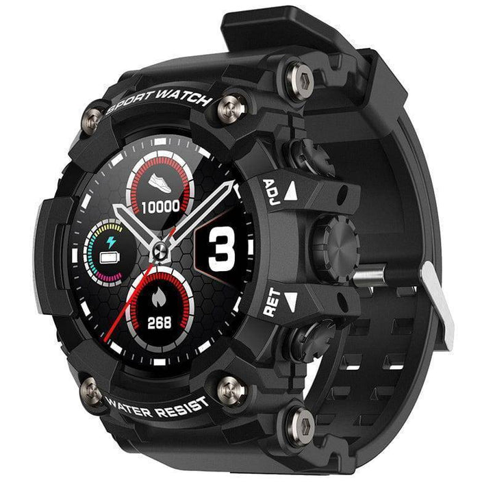 Adventure-ready men's digital smartwatch, waterproof, with real-time heart rate monitoring and GPS.