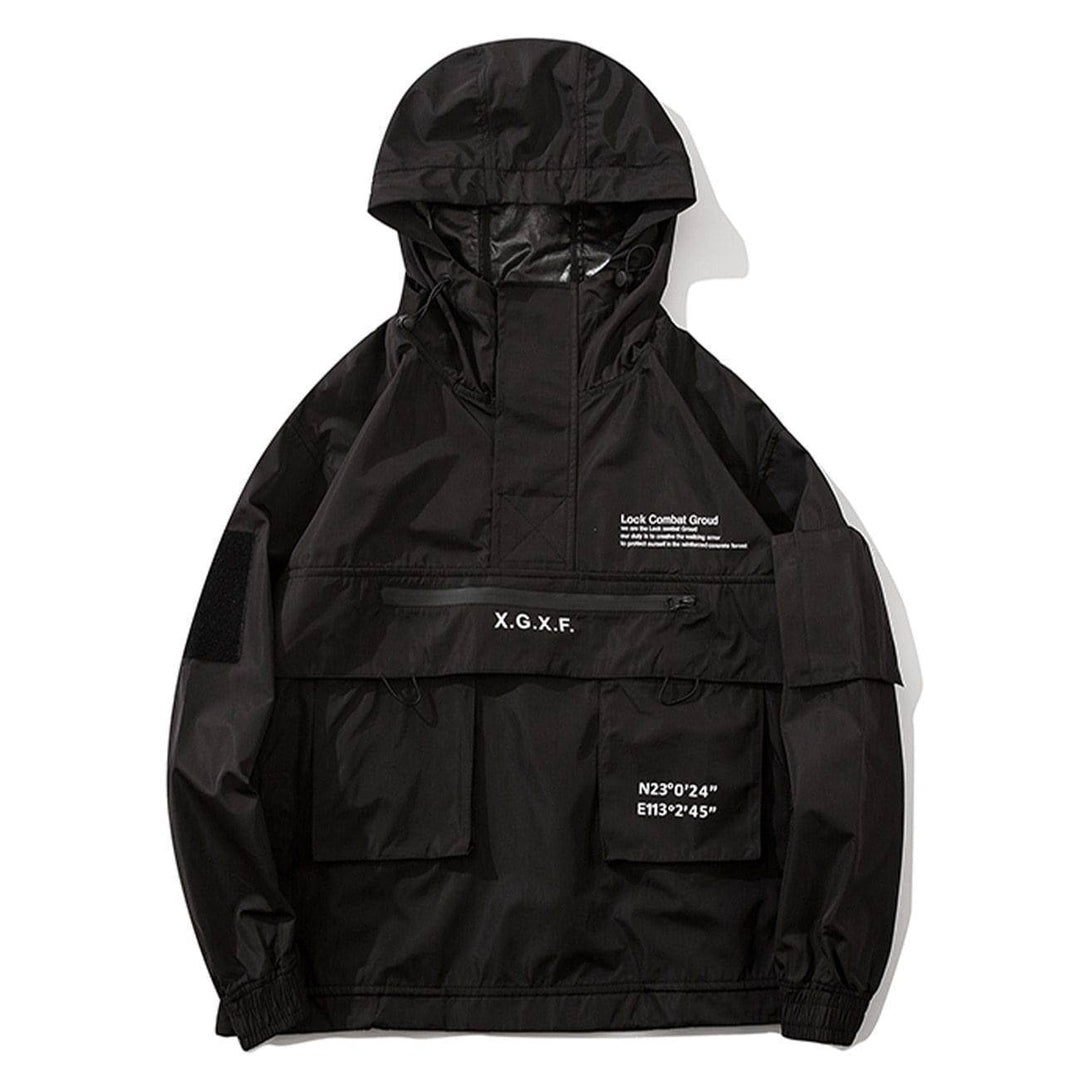 Stylish men's hooded jacket with tactical features for outdoor adventures and casual wear