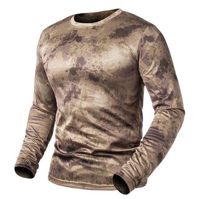 Broadcloth men's camouflage long sleeve shirt, an essential for tactical and outdoor apparel.