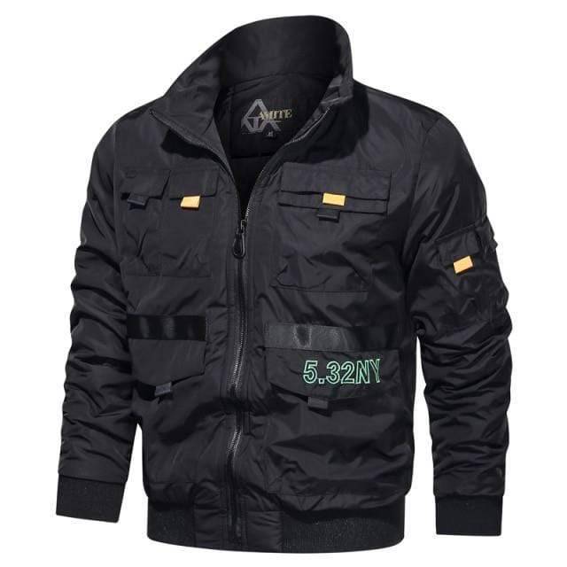 Classic men's military windbreaker bomber jacket, tactical outdoor wear, durable for camping trips