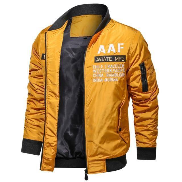 Stylish men's outdoor windbreaker jacket, tactical bomber design, perfect for camping and hiking gear