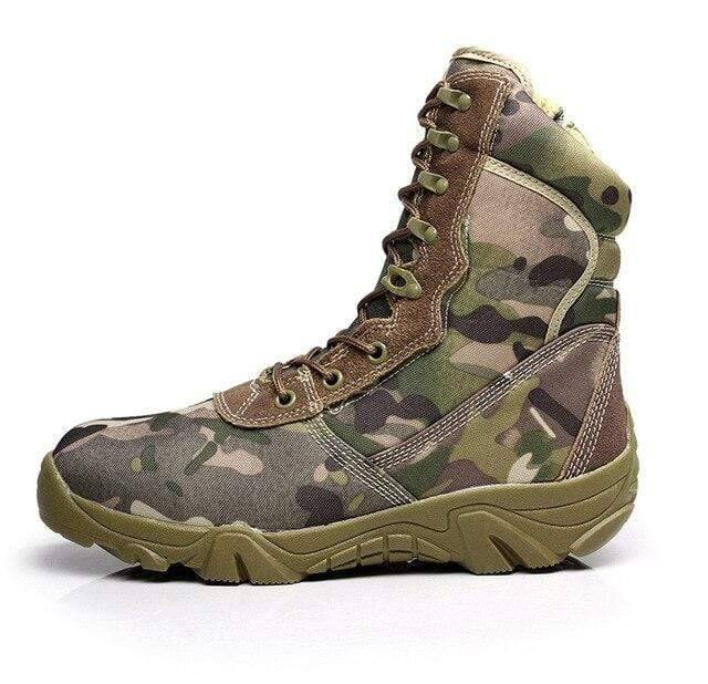 Waterproof men's hiking footwear with tactical design, suitable for all outdoor conditions