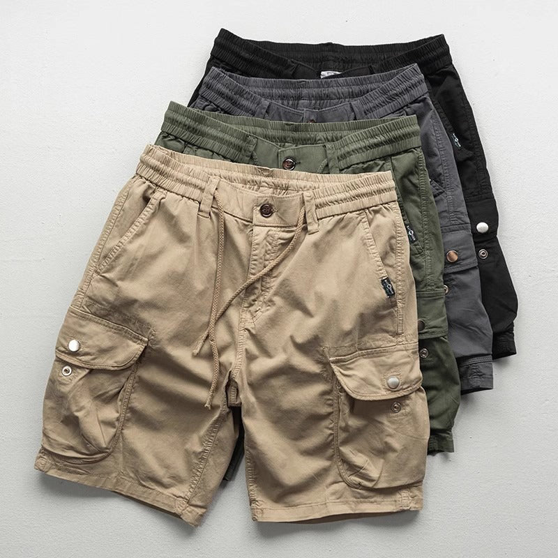 Detail shot of durable fabric on Men's Palermo cargo shorts, ensuring comfort & longevity for casual wear.