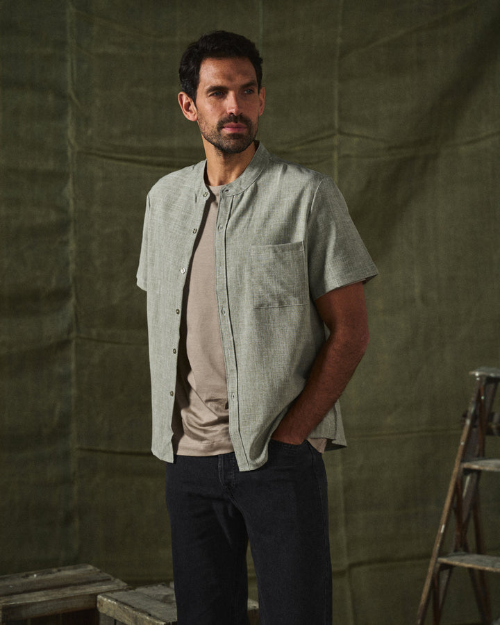 Purple Palermo men's comfortable short sleeve shirt, a perfect casual summer fashion choice.