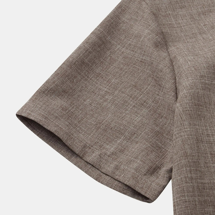Black Palermo men's short sleeve shirt, comfortable & casual, ideal for warm weather fashion.