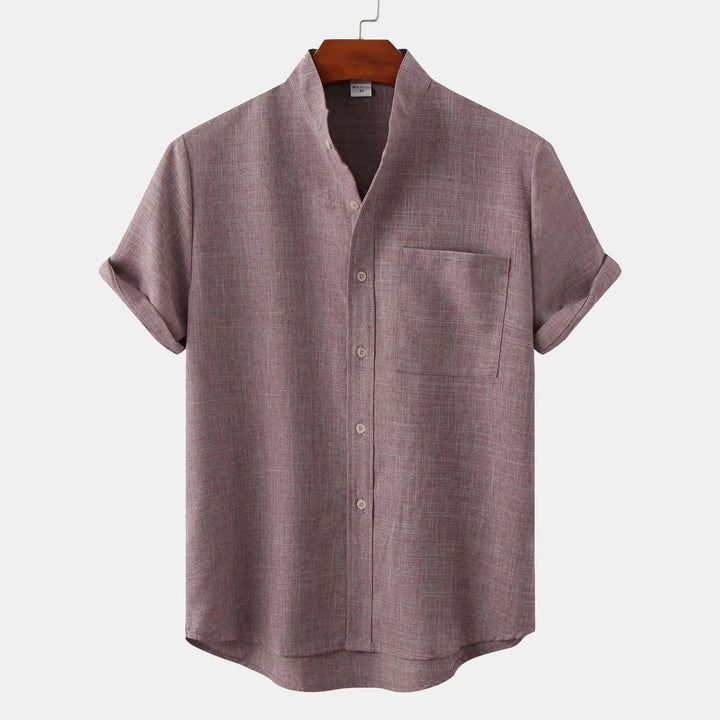 Comfortable dark green men's Palermo short sleeve shirt, perfect for casual summer outings.