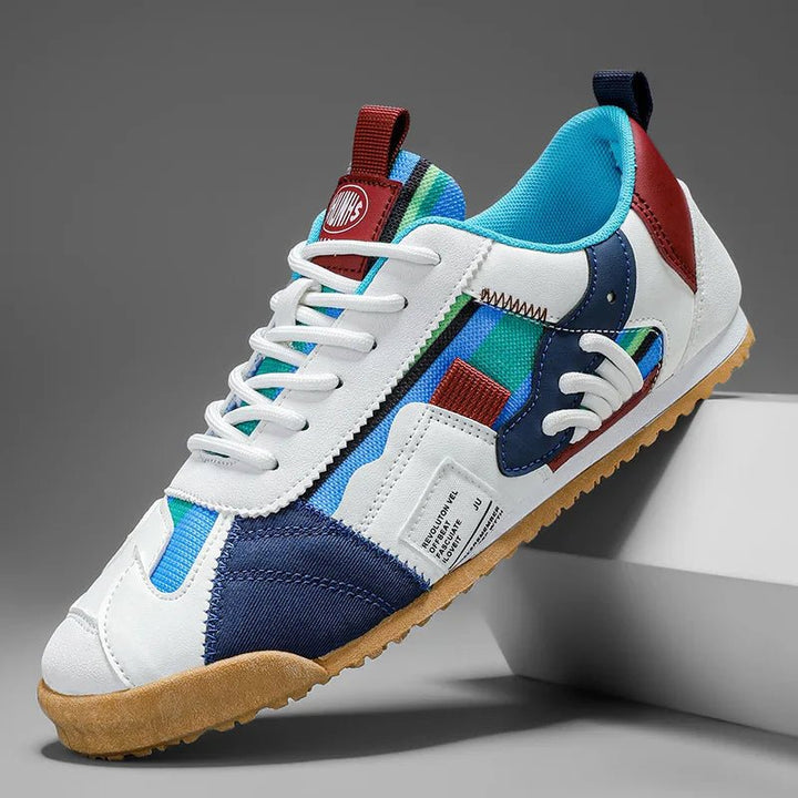 Men's Patchwork Utility Sneakers: Versatile trail & street style. Comfortable, durable for everyday wear.