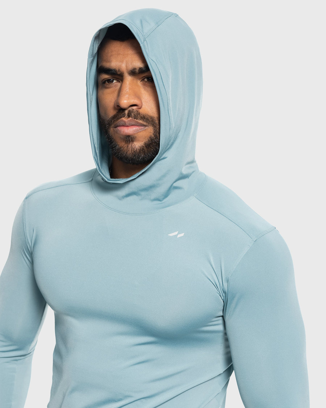 Men's athletic comfort baselayer hoodie with stretch fit for unrestricted movement & active lifestyle.