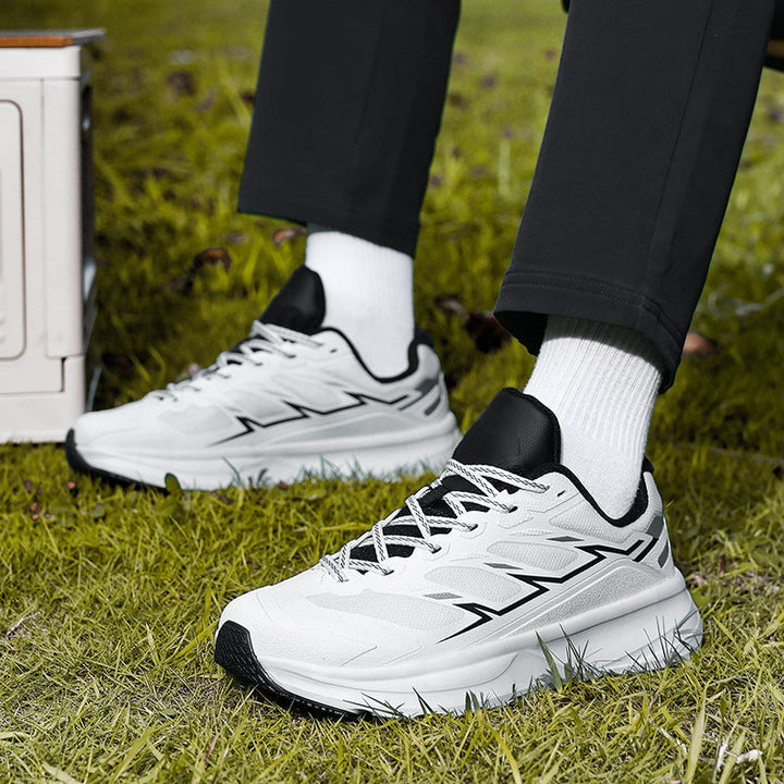 Modern men's sports shoes for performance, featuring breathable material and secure foot control.
