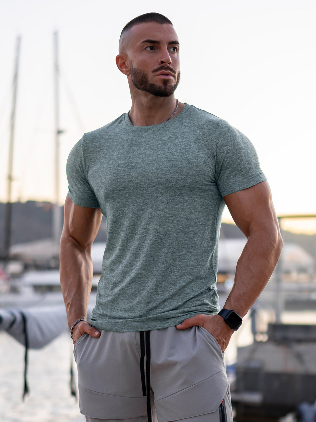 Men's breathable performance tee, activewear for any activity.