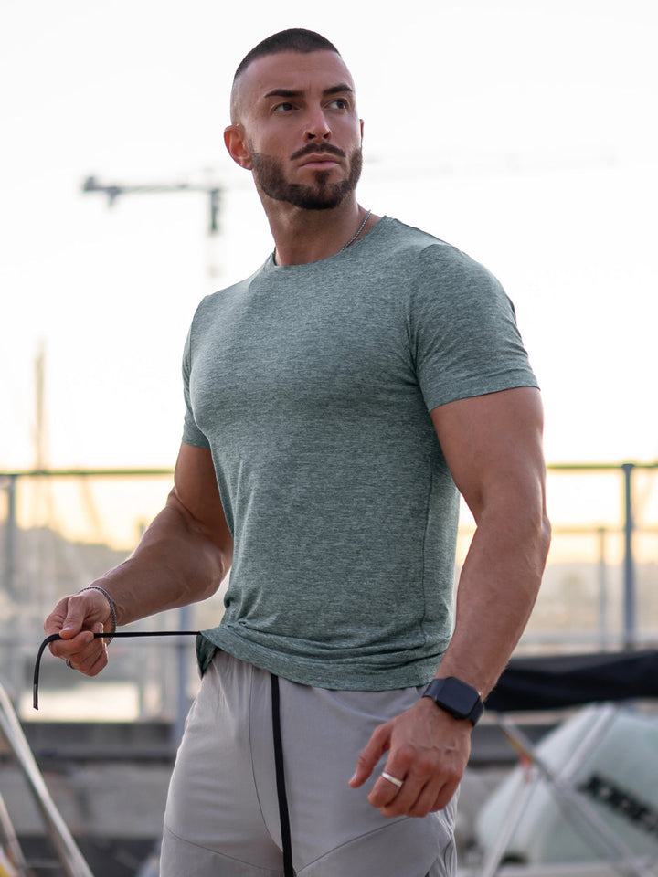 Everyday men's performance shirt, comfortable, moisture-wicking for style.