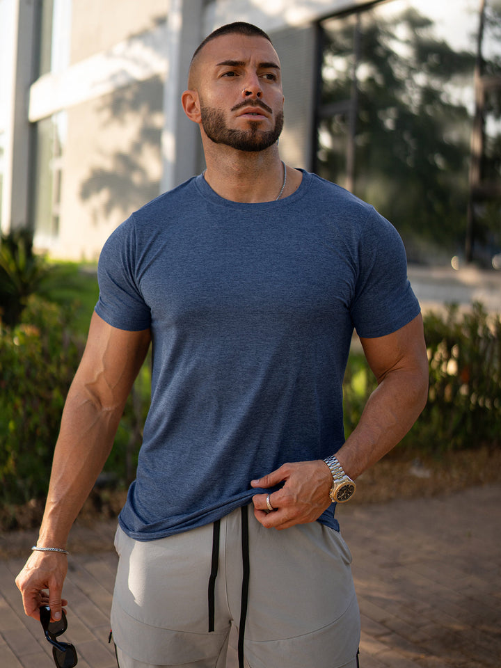 Stylish men's performance shirt, all-day comfort, perfect for activewear.