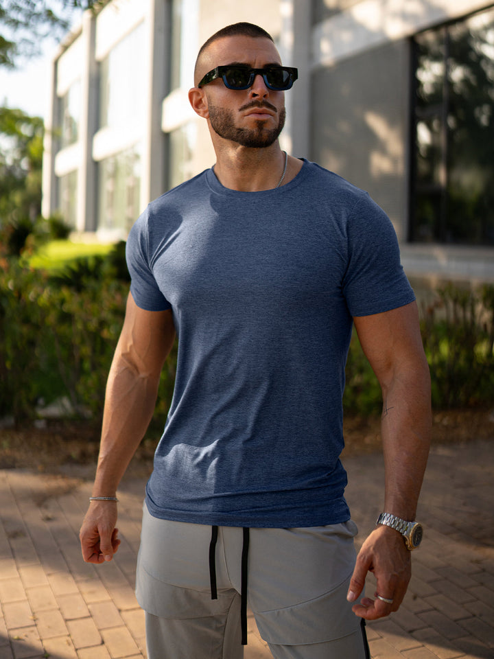 Comfortable men's athletic top, short sleeve for versatile activewear.