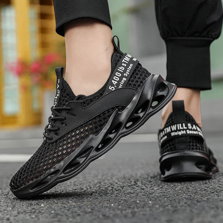 Side view of Men's Phantom Camo Running Sneakers, showcasing the mesh upper & EVA sole.