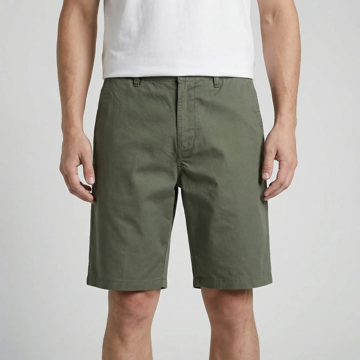 Elastic waist plus size men's shorts, knee-length for ultimate casual comfort and relaxed fit.