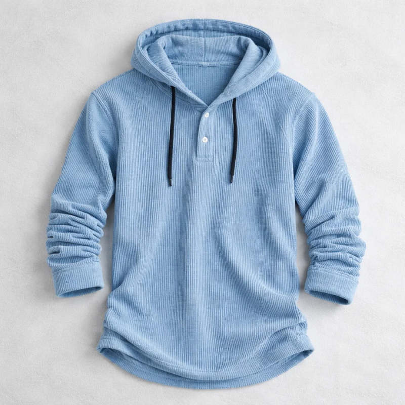 Men's plush casual hoodie, warm & cozy for winter. Stylish long-sleeve pullover, ideal for everyday layering.