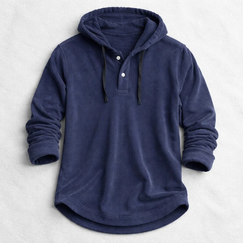 Men's plush casual pullover hoodie with long sleeves. Soft, warm & stylish everyday outerwear for fall & winter.
