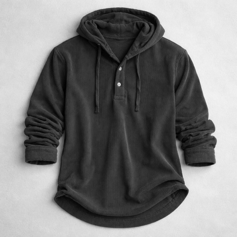 Effortlessly stylish men's plush casual hoodie. Warm long-sleeve pullover, ideal cozy outerwear for everyday use.