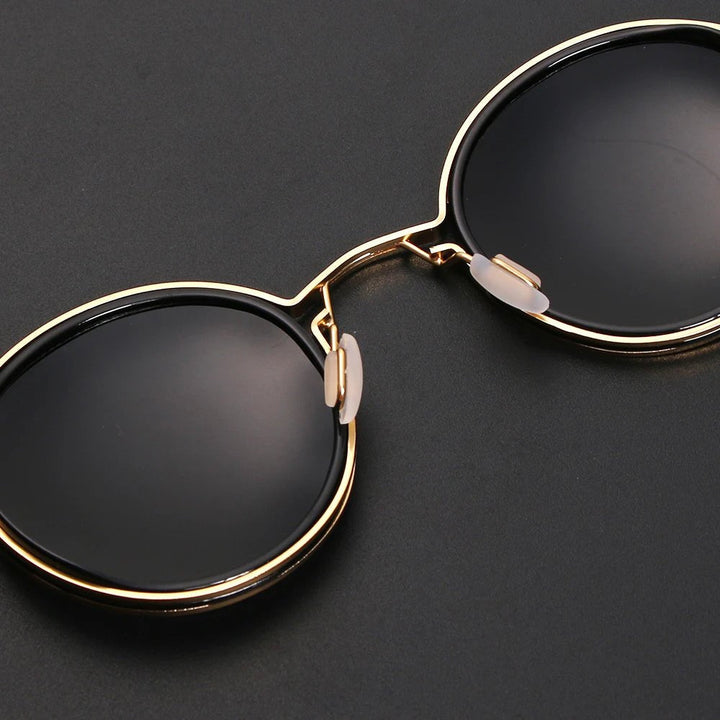 Sleek men's polarized double bridge solid shades. Anti-glare metal frame eyewear, ideal for clear vision & style.
