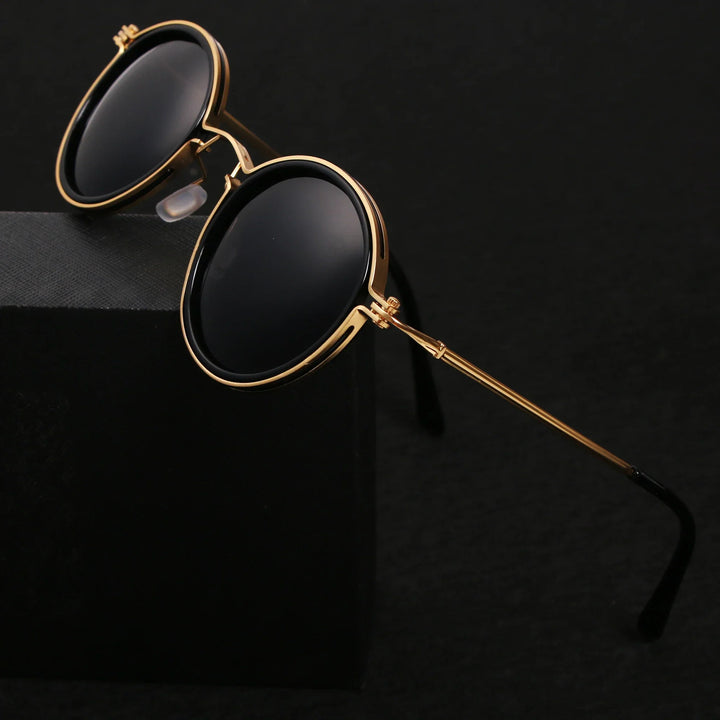 Man wearing polarized Jetset sunglasses, showcasing clear vision & modern fashion accessory. Metal frame.