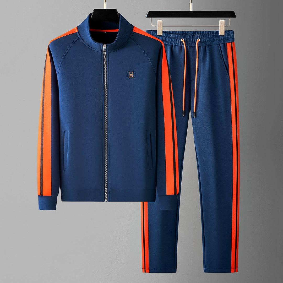 Stylish men's zippered tracksuit, ultimate comfort set for sportswear & casual wear.