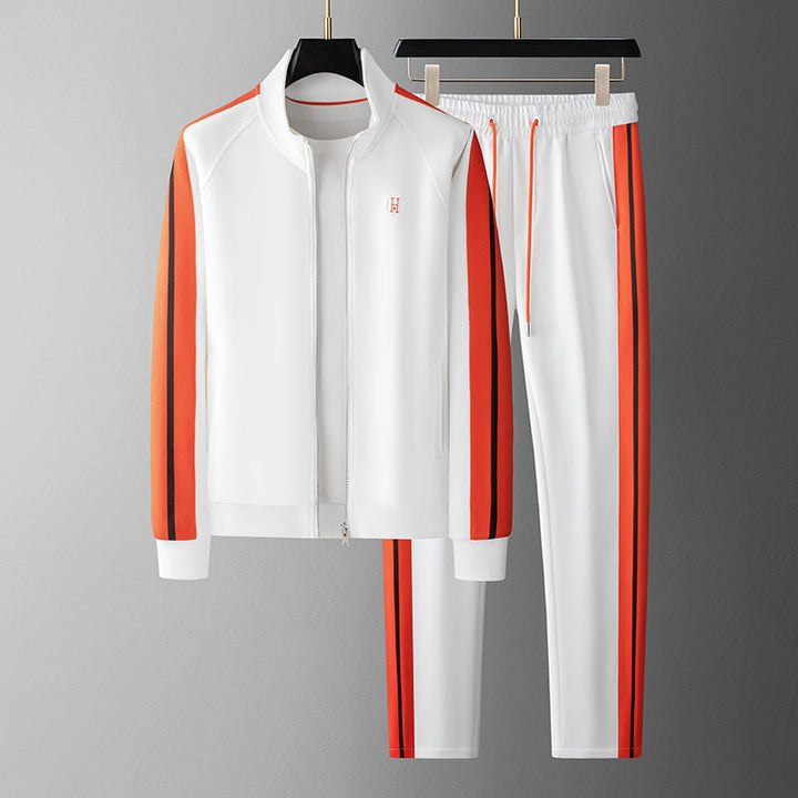 Tailored fit men's premium tracksuit, essential athletic wear for gym and daily comfort.