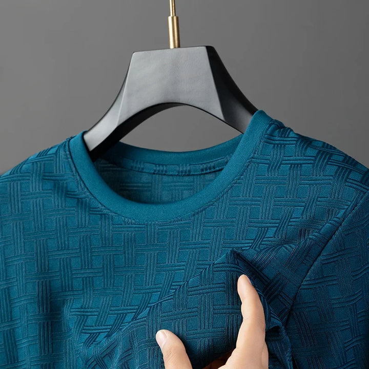Stylish men's crew neck t-shirt with modern fit, ideal for casual wear and premium comfort.