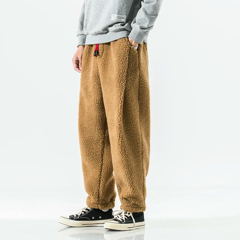 Men's premium wool jogger pants in a classic fit, ideal for cozy loungewear and winter comfort.
