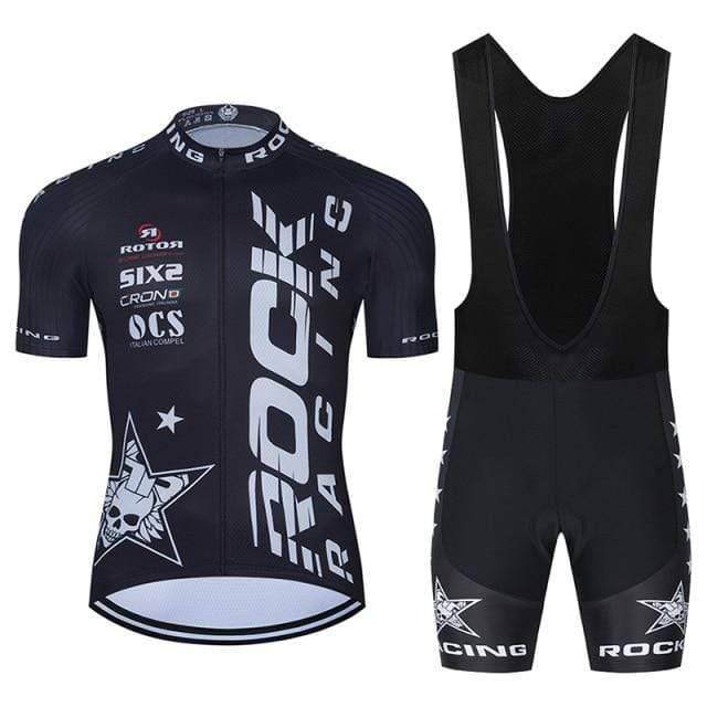 Studio shot of the Men's Pro MTB Cycling Jersey & Shorts Set, laid flat to show design