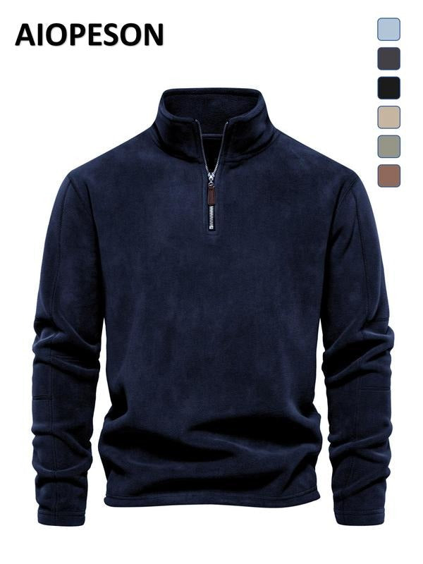 Comfortable men's quarter zip fleece, great for casual outings or warm layering in cooler weather.