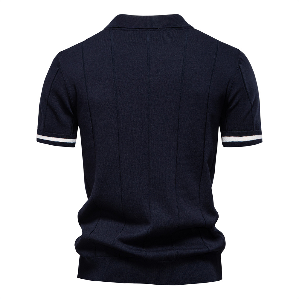 Comfortable cotton blend mens quarter-zip polo. Smart casual shirt for an effortlessly stylish look.