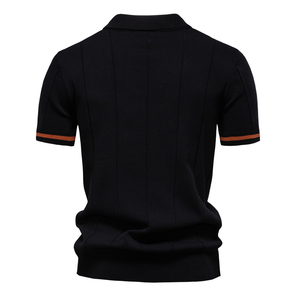 Mens quarter zip golf polo. Smart casual shirt for leisure & active wear, comfortable cotton blend.