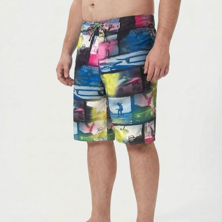Lightweight quick-dry men's board shorts, excellent for swimwear, beach outings & summer fashion.