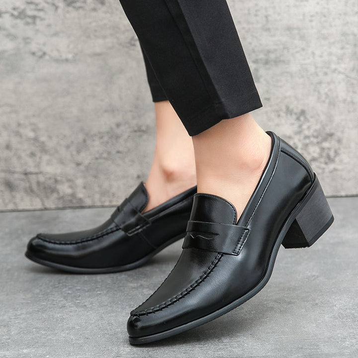 Detail of men's Ravello classic loafers, showcasing quality craftsmanship, stitching, & durable sole.