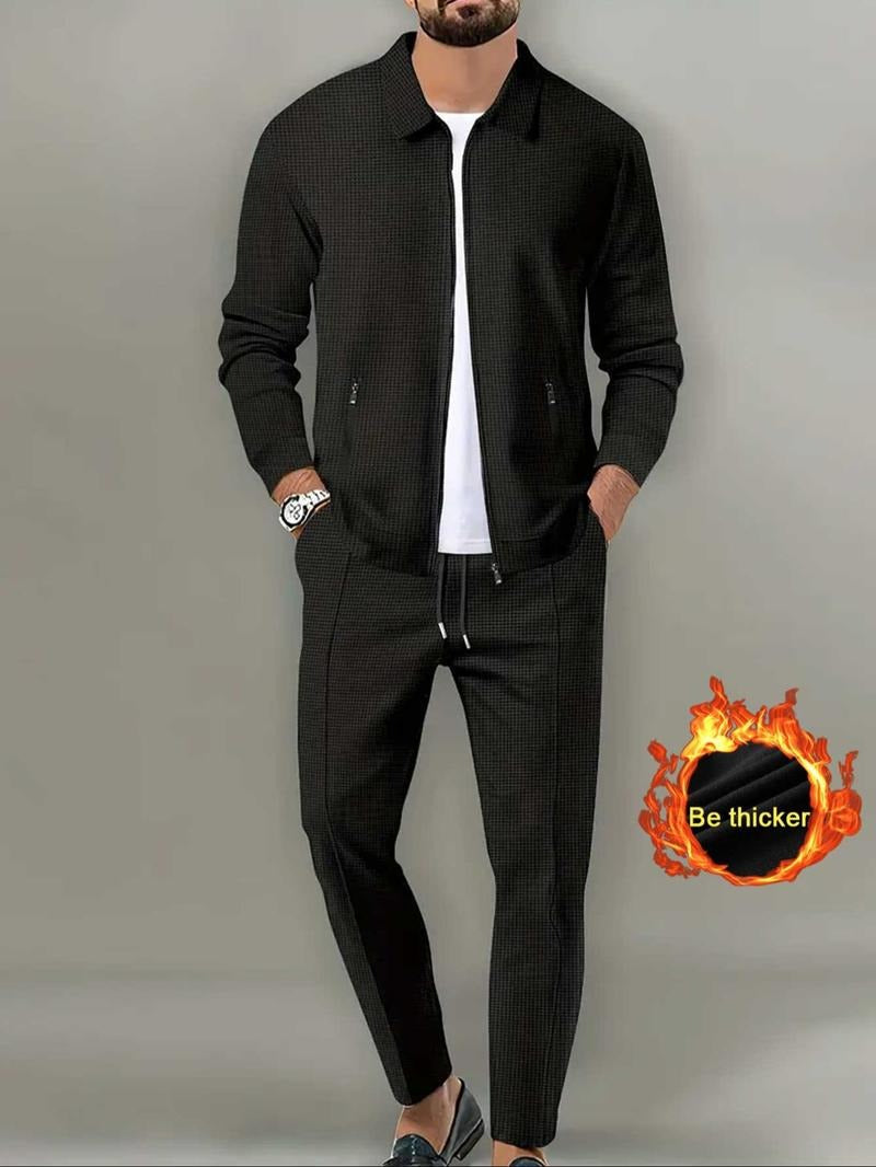 Man wearing a sleek Ravenna men's zip tracksuit set, perfect for athleisure, casual outings, or relaxation.