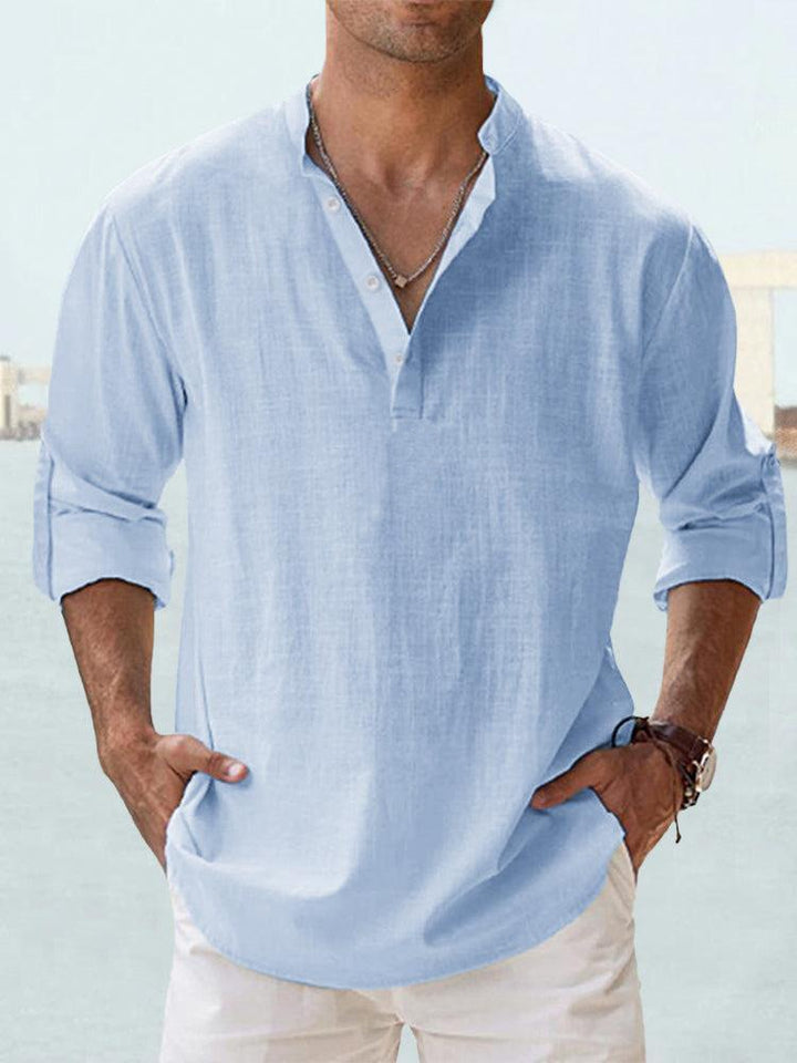 Comfortable men's relaxed fit breathable summer shirt, ideal for warm weather vacations & casual wear.