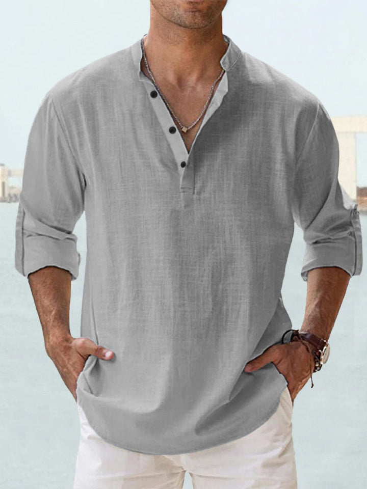 Breathable men's summer shirt, relaxed fit, short sleeve, perfect for warm weather comfort & casual style.