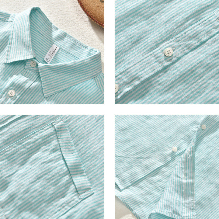 Casual men's relaxed fit shirt. This comfortable, lightweight button-up is ideal for summer, offering everyday style.