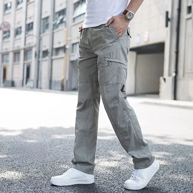 Comfortable men's relaxed fit cargo pants, perfect for everyday casual and street style, with utility pockets.