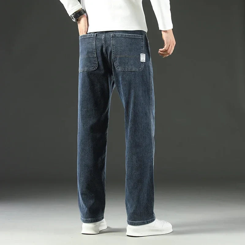 Men's stylish carpenter jeans, relaxed fit, great for casual wear, durable for everyday comfort & function.